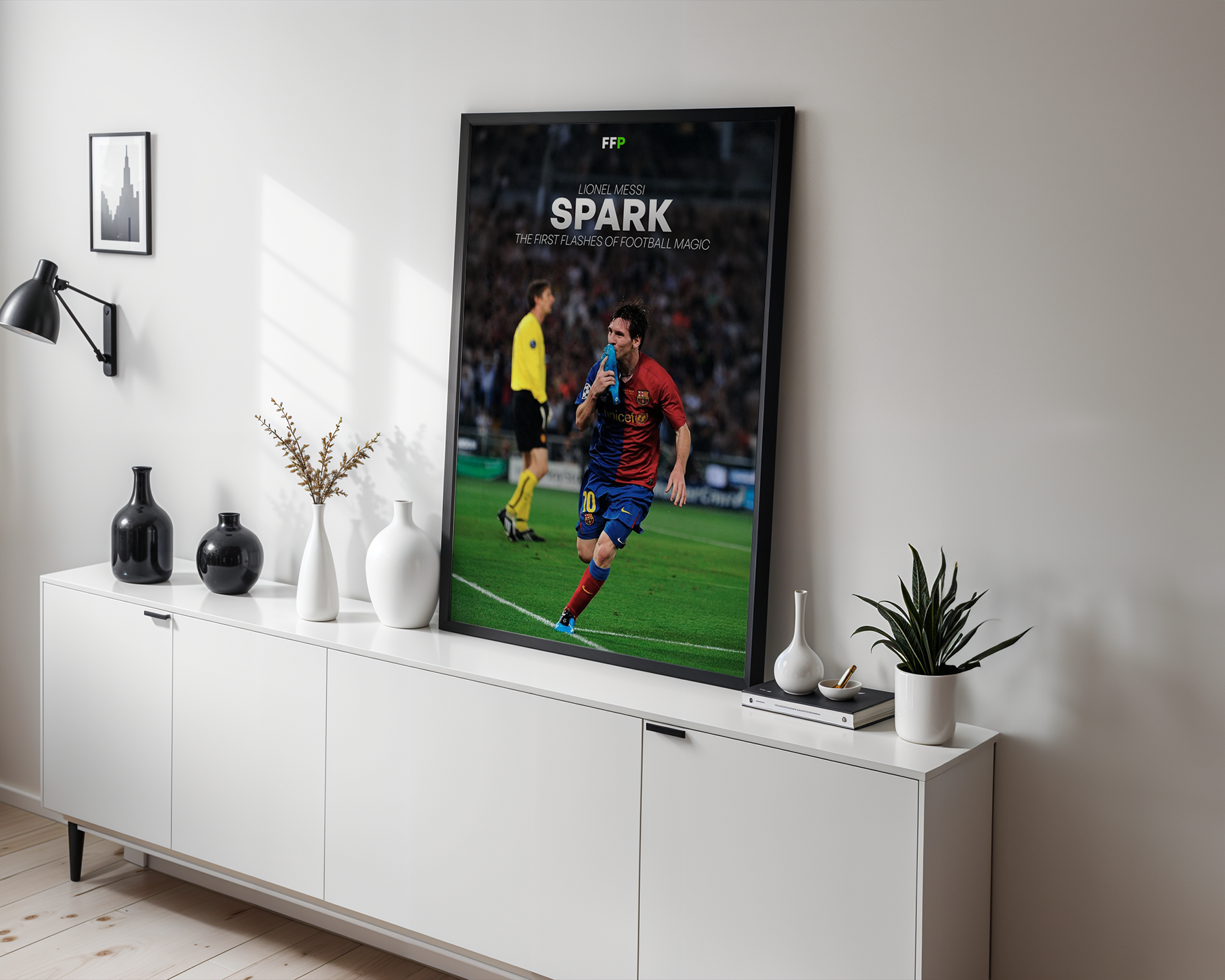 Lionel Messi - Spark | The First Flashes Of Football Magic Football Poster