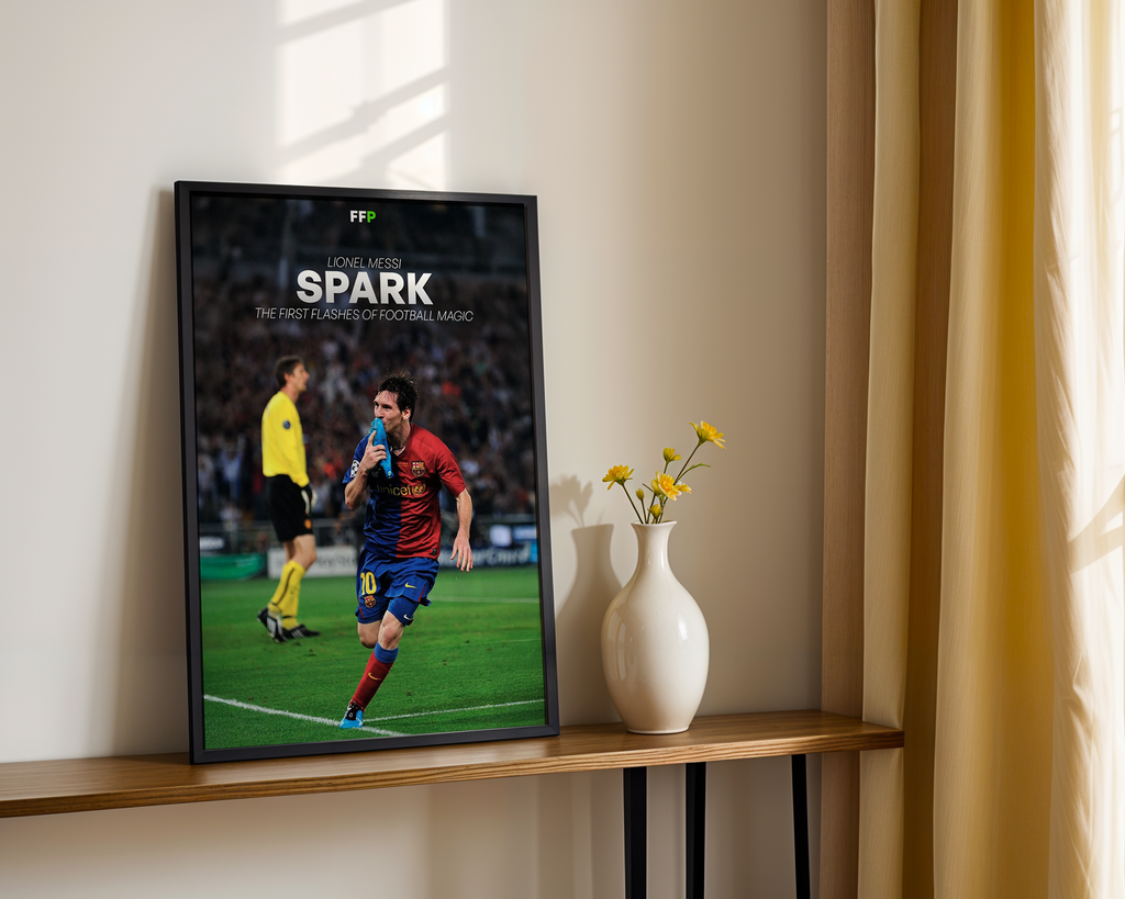 Lionel Messi - Spark | The First Flashes Of Football Magic Football Poster