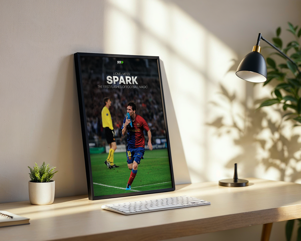 Lionel Messi - Spark | The First Flashes Of Football Magic Football Poster