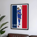 Kylian Mbappe France FC Poster | Hand-Drawn Illustration | Football Art