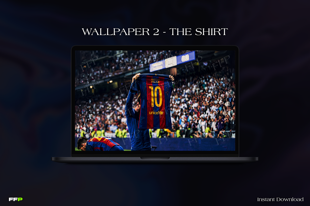 Messi Desktop Wallpaper Pack – 5 Painted Wallpapers for MacBook & PC | Digital Download