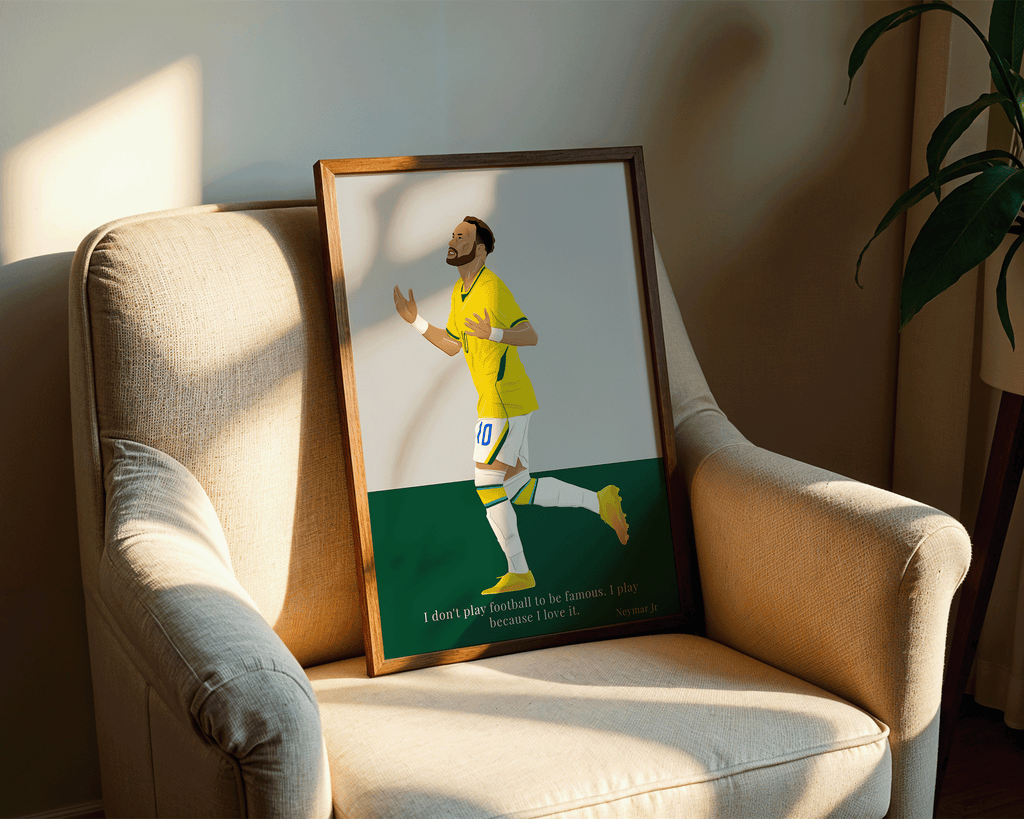 Neymar Jr Brazil | Quote Poster | Hand-Drawn Illustration