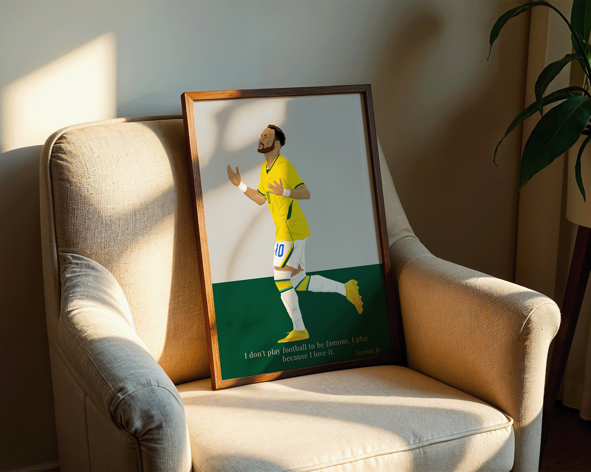 Neymar Jr Brazil | Quote Poster | Hand-Drawn Illustration