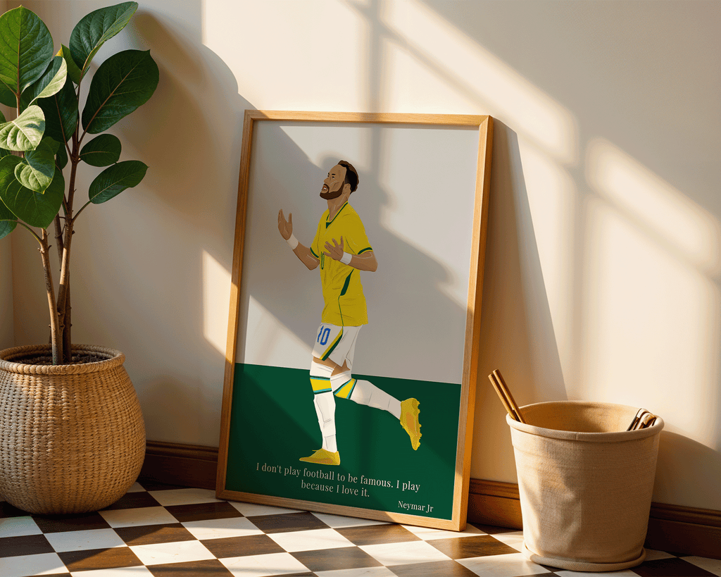 Neymar Jr Brazil | Quote Poster | Hand-Drawn Illustration