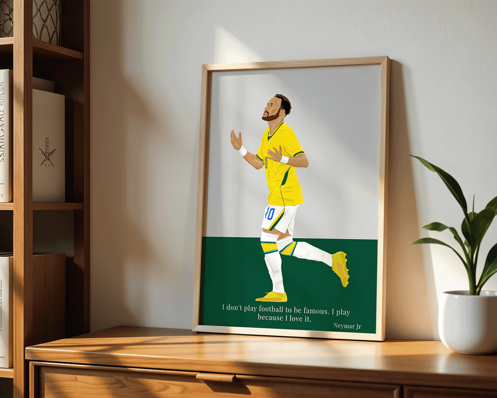 Neymar Jr Brazil | Quote Poster | Hand-Drawn Illustration