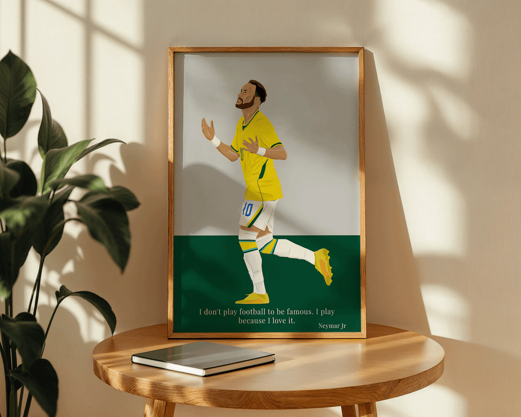 Neymar Jr Brazil | Quote Poster | Hand-Drawn Illustration