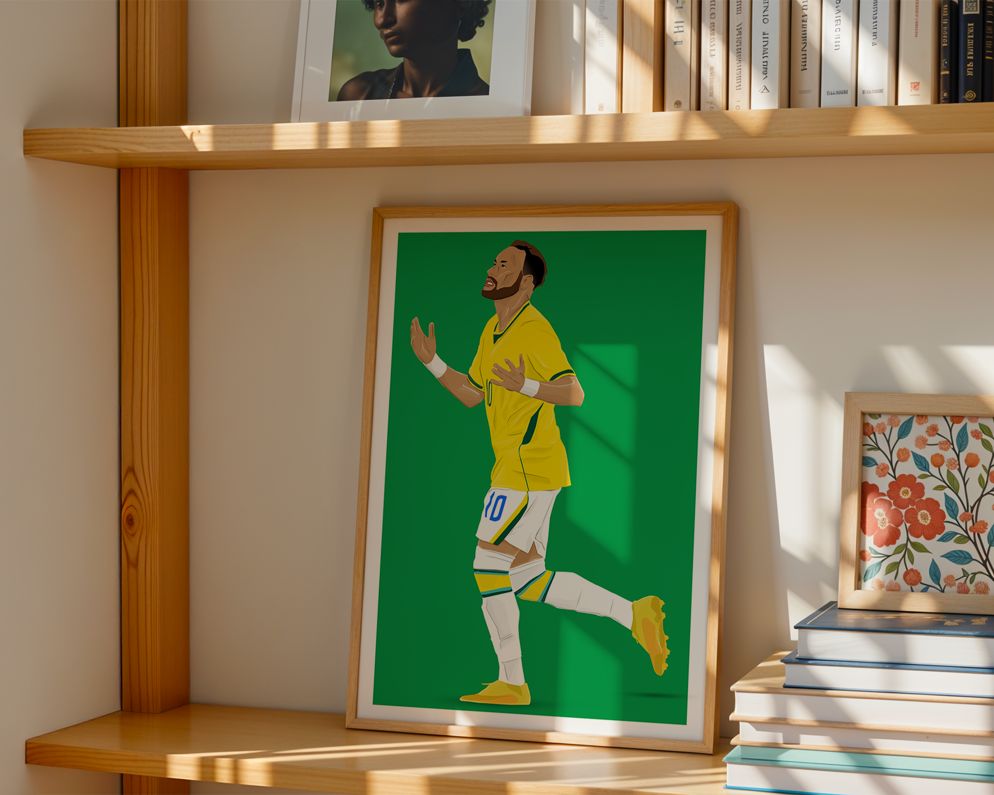 Neymar JR Brazil Poster | Hand-Drawn Illustration | World Cup Football Art