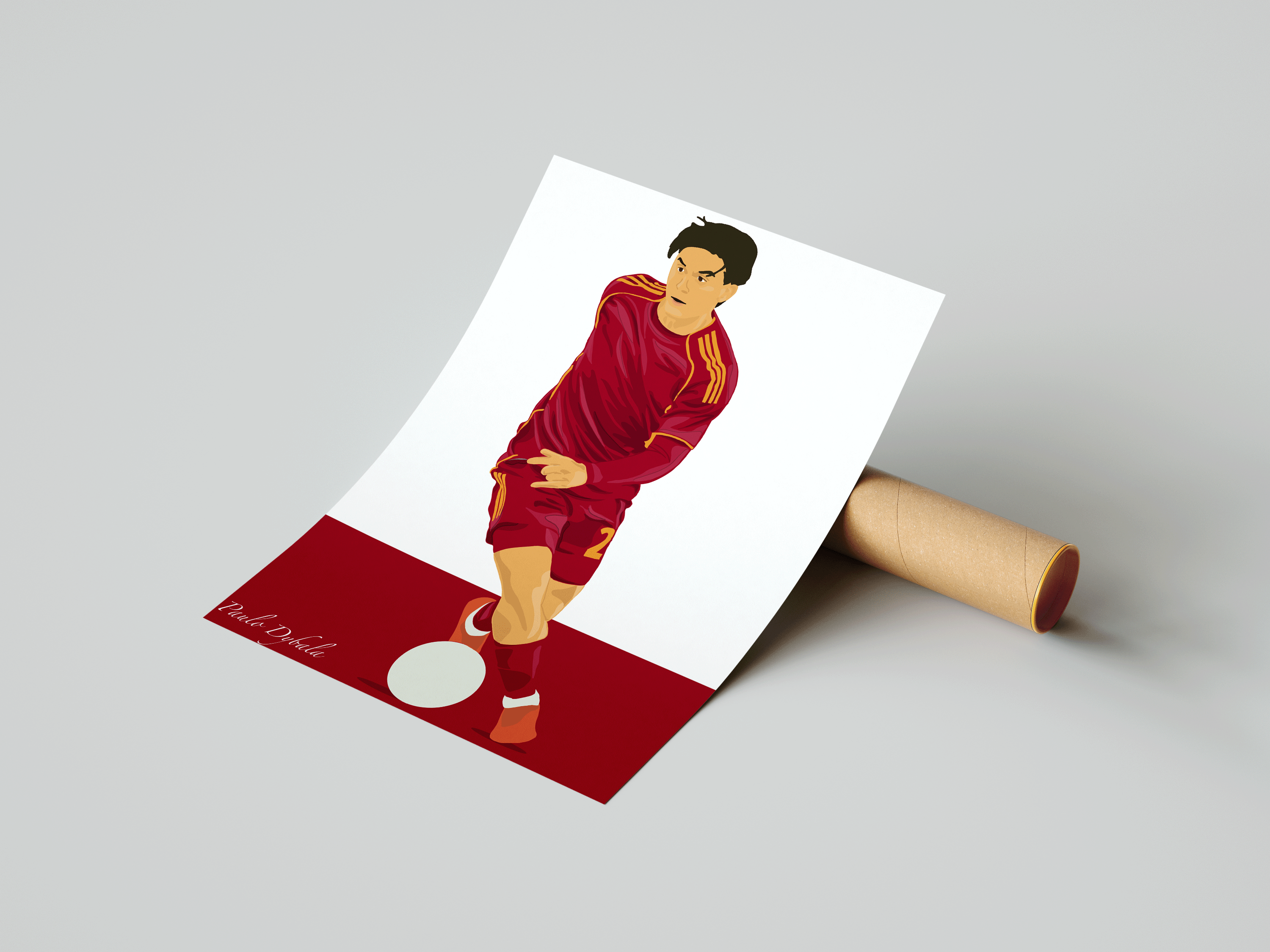 Paulo Dybala - As Roma Illustration Poster