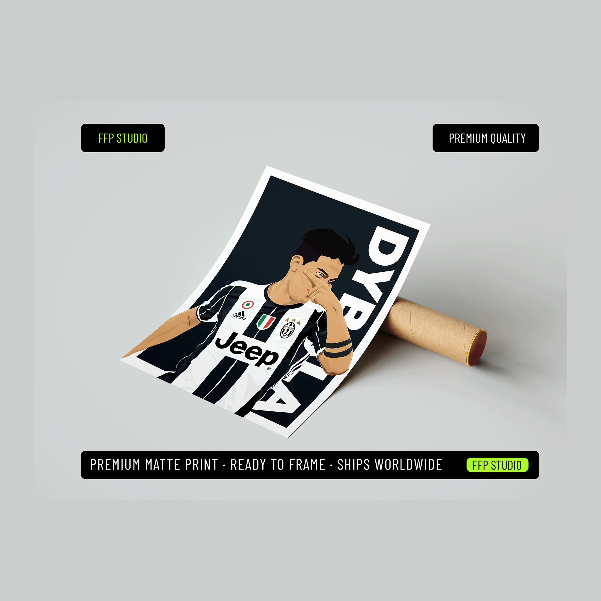 Paulo Dybala - Juventus Fc Poster | Hand-Drawn Illustration Print