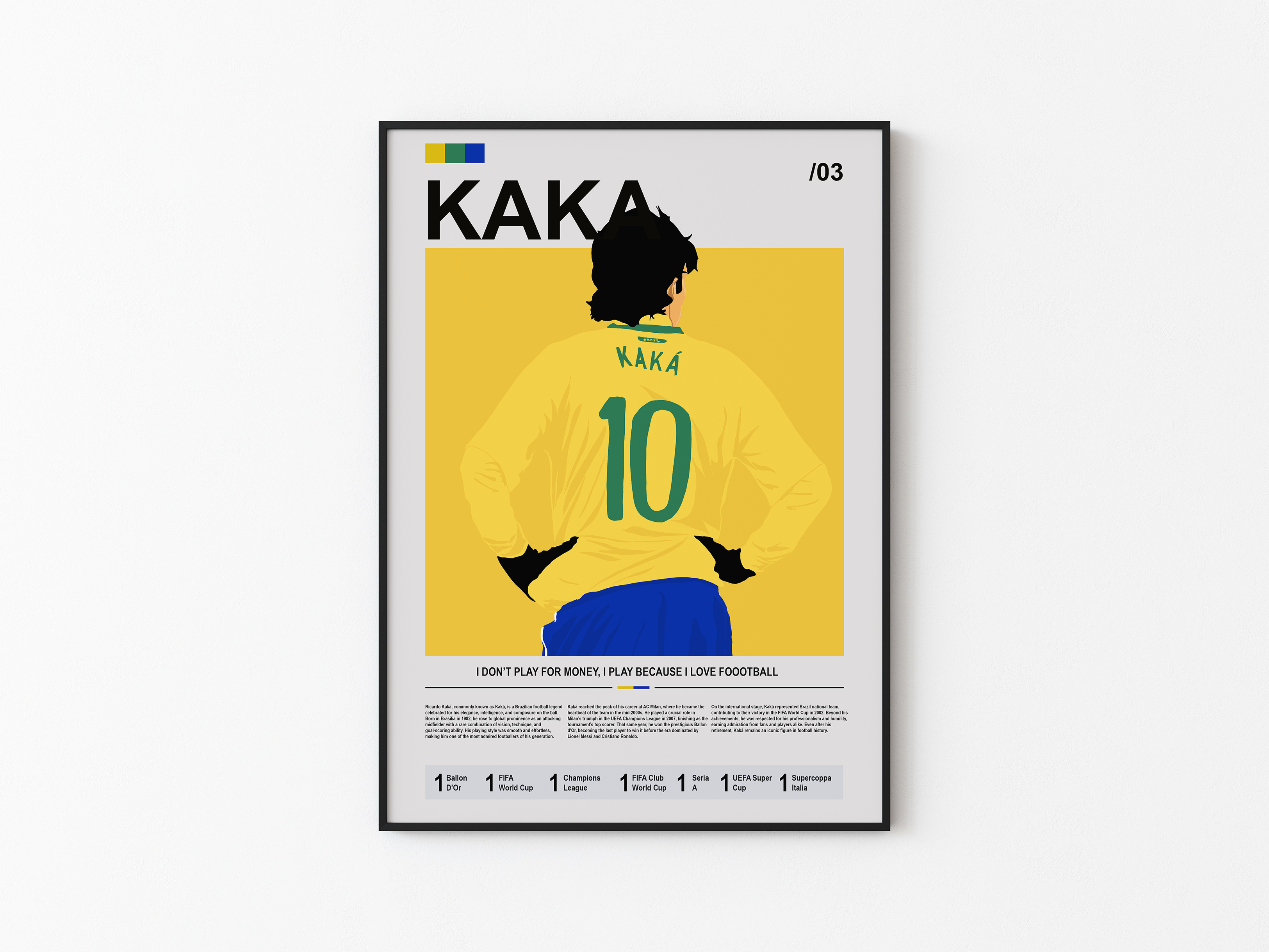 Ricardo Kaka Bio - Brazil Illustration Poster