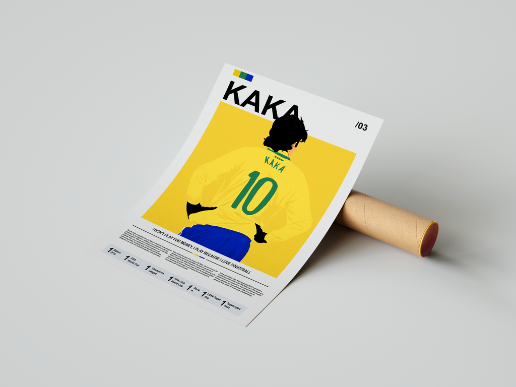 Ricardo Kaka Bio - Brazil Illustration Poster