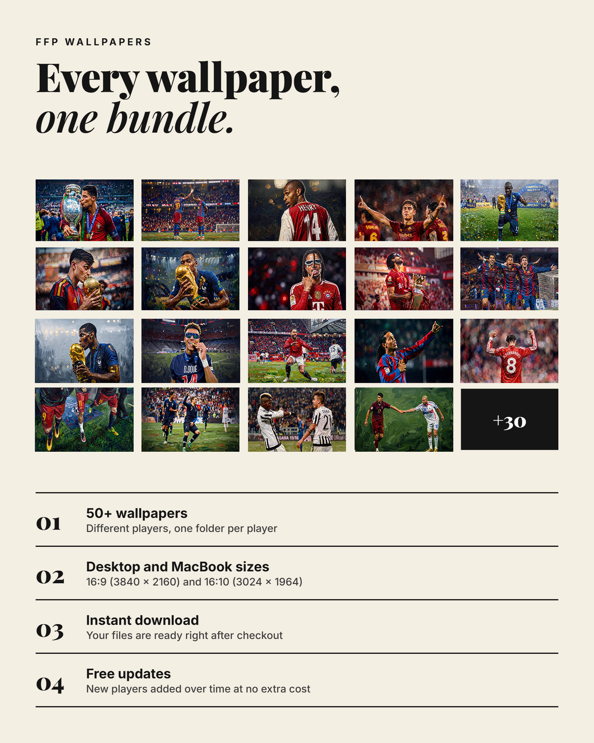 50 Football Wallpapers Bundle – Art Edition for MacBook and Desktop