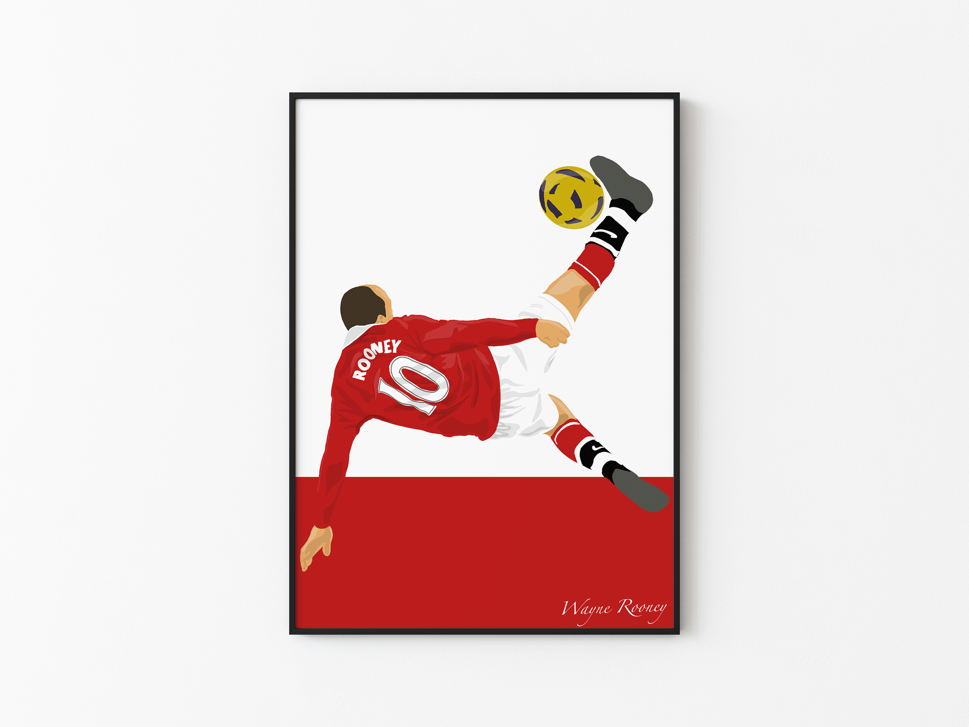 Wayne Rooney Bicycle Kick Goal - Manchester United Illustration Poster