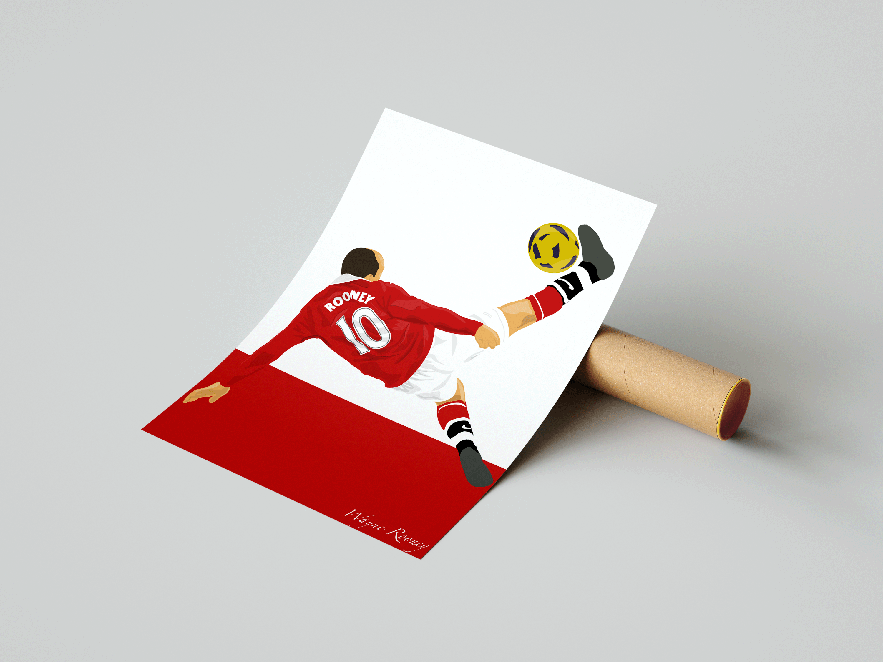 Wayne Rooney Bicycle Kick Goal - Manchester United Illustration Poster