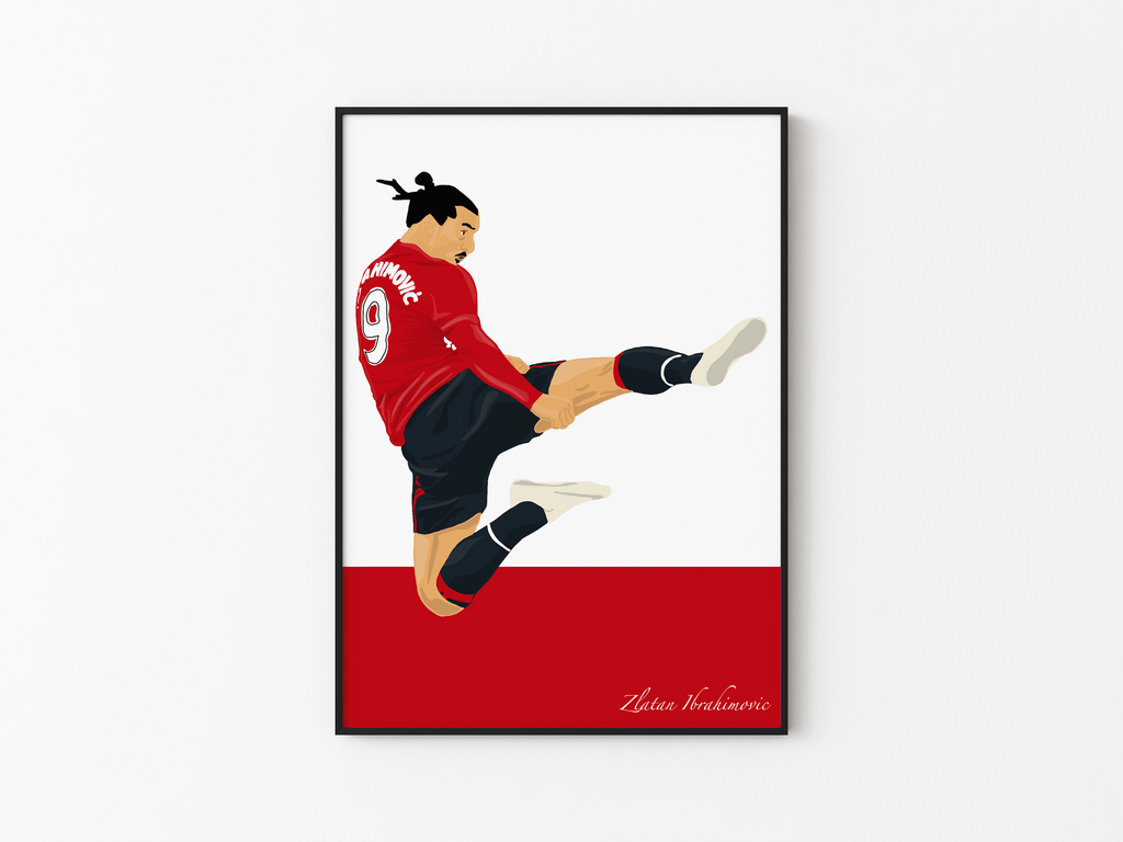 Zlatan Ibrahimovic - Manchester United Illustration Poster