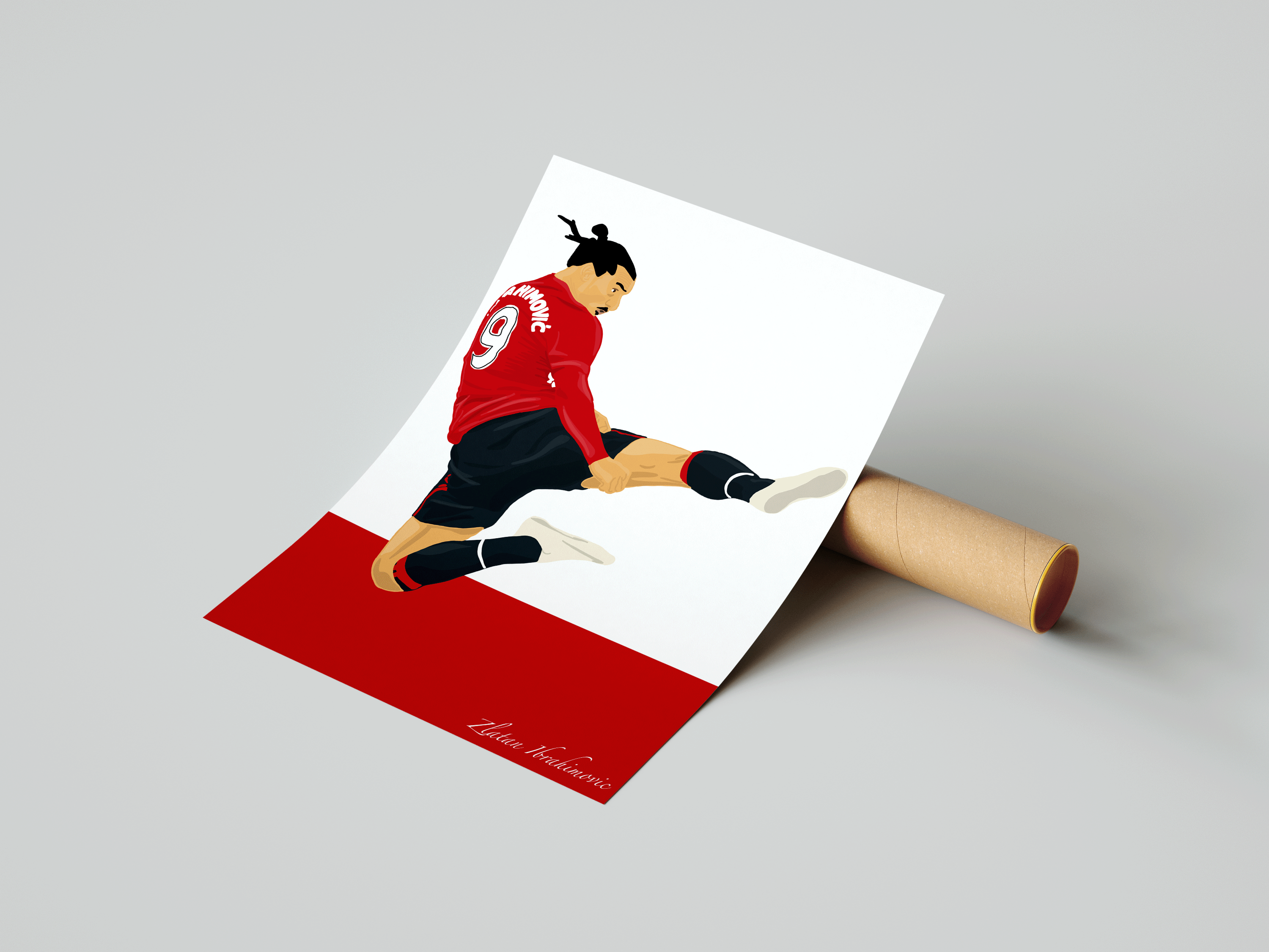 Zlatan Ibrahimovic - Manchester United Illustration Poster